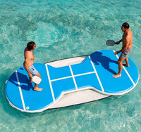 Plataforma Flotante Inflable para Jugar Pickleball en Aguas Abiertas, para Entusiastas de Deportes Acuáticos