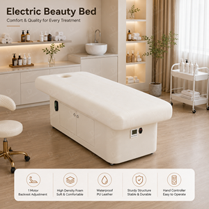 Lettino da Massaggio Elettrico Professionale per Salone di Bellezza con 1-4 Motori, Maggiore Capacità di Carico, Schienale Regolabile, Moderno Lettino per Trattamenti Viso e Spa - Product Image 2