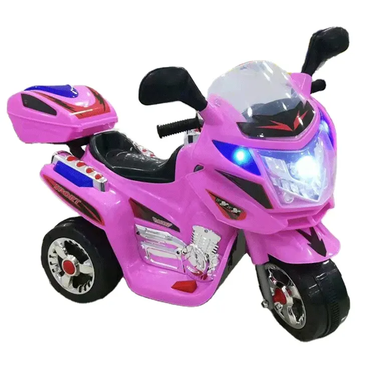 Pembe renk çocuk oyuncakları online elektrikli üç teker bisikletler yarış motosikletleri güçlü motor ile/ucuz fiyat pilli motosiklet