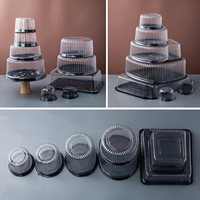 4 6 8 9 10 Inch High Transparent Recycled PET Cake Holder Display Containers Boîte à gâteaux en plastique avec couvercles en forme de dôme