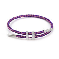 Bracelet en Acier Inoxydable en Gros, Bracelet Câble en Acier avec Lettre Initiale et Fermoir Argenté