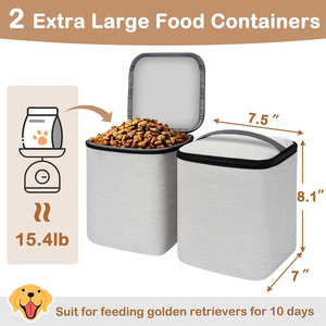 Bolsa de Viaje para Mascotas de Doble Capa para <span class=keywords><strong>Perros</strong></span> <span class=keywords><strong>con</strong></span> 2 Contenedores de Comida Extra Grandes, Organizador de Bolsillos Múltiples para Organizar Artículos para <span class=keywords><strong>Perros</strong></span> - Product Image 4