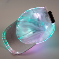 Gorra Deportiva LED E1456 para Fiestas y Eventos, Gorra de Béisbol Brillante con Luces Intermitentes de Hip Hop, Gorra Luminosa de Fibra Óptica LED