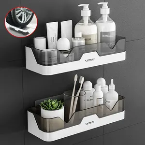 Punch free Shower Shelves Wall Mounted Frame Shampoo Holder Organizer Bathroom Storage Racks