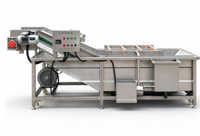 Machine à laver les légumes entièrement automatique en acier inoxydable SUS304, idéale pour laver les tomates, les pommes de terre et les légumes à feuilles.