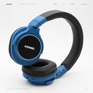 KOMC-auriculares inalámbricos con micrófono para móvil, audífonos con diseño de Metal privado, diadema negra, Bluetooth, superventas
