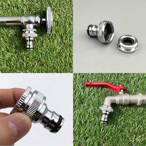 Multi-Size <strong>Tap</strong> Connector 1/2" &amp; 3/4" Brass Adapter, Chrome Garden <strong>Hose</strong> Quick Connect Fitting for Indoor Outdoor Use - Product Image 5