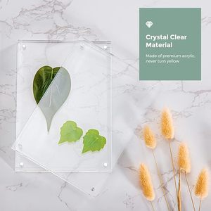 Marco de Fotos Acrílico Magnético Grueso Premium, Imán N52, Transparente, Doble Cara, Protección UV, Tamaño Personalizado <span class=keywords><strong>para</strong></span> Escritorio - Product Image 4