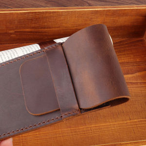 Funda de cuero de lujo para bolígrafo, Funda de cuero genuino para escritorio, regalo de negocios, venta al por mayor - Product Image 4