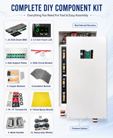 Kit DIY LiFePO4 16S 48V 51.2V dengan Dukungan Paralel JK V19 BMS, Mendukung 16 Unit, Pemutus 250A, Stok EU Poland, 15kWh 16kWh Energi Rumah Tangga