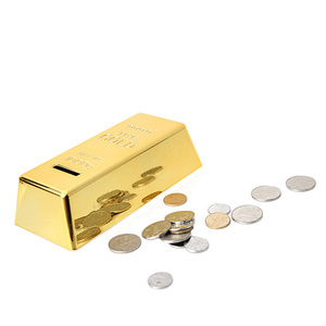 Tirelire en plastique en forme de brique d'or, cadeau créatif, petite taille - Product Image 2