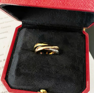 Anillo de titanio de diseño de marca Fashion Cart, anillo tricolor de acero, anillo de oro de tres <span class=keywords><strong>anillos</strong></span> con diamantes de moda para mujeres y hombres. - Product Image 3