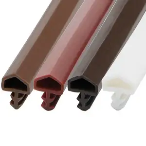 Strip penyegel karet pintu kayu tipe alur silikon ekstrusi PVC PVE strip penyegel