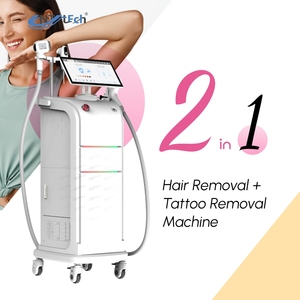 เครื่องเลเซอร์กำจัดขนและลบรอยสัก 2 หัว ไดโอดเลเซอร์ และเลเซอร์ Q-Switch Nd:YAG สำหรับการแพทย์เสริมความงาม - Product Image 1