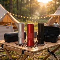 Moulin à café portable BOSCO rechargeable en aluminium moderne avec meules en acier inoxydable, capacité de 35g, batterie 1500mAh, 38mm