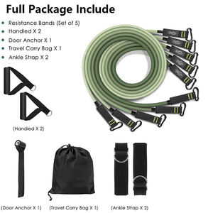 MKAS 150Lbs 200Lbs 250Lbs 300Lbs Logotipo personalizado 11 piezas Juego de bandas de resistencia de látex Tubo de bandas de resistencia - Product Image 4