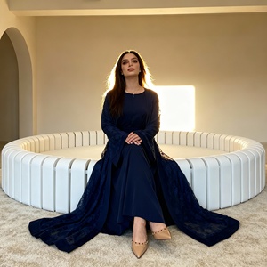Robe Abaya de fête élégante en dentelle de polyester de qualité supérieure pour femmes musulmanes, fournisseur en gros - Product Image 3