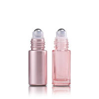 Botol Roll-on Parfum Kosmetik Minyak Esensial Serum Kaca Pink Rose Gold Mini Portabel 5ml 10ml untuk Dijual