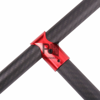 Conector de trípode en T del tren de aterrizaje de aleación de aluminio CNC y adaptador de tubo de fibra de carbono de 16mm/20mm para piezas de drones UAV agrícolas OEM