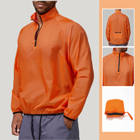 Veste de course légère et pliable Yiyi à col montant zippé, respirante et à séchage rapide, coupe-vent, protection UV, pour la randonnée