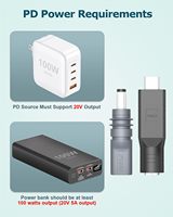 Nuevo Adaptador de Cable de Alimentación CC Starlink Mini 2026, Paquete de 2, Convertidor USB Tipo-C Macho a 5.5x2.1mm, Entrada de 20V, 100W PD