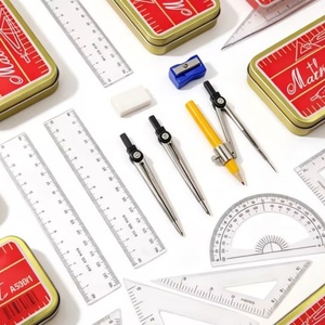 Juego de 9 piezas de compás para enseñanza de matemáticas A5001 con transportador, regla triangular, divisores y borrador, ¡gran éxito de ventas en el mercado africano! - Product Image 3