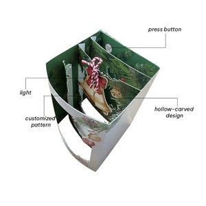 Scultura di Carta Personalizzata a Tema Natalizio, Biglietto d'<span class=keywords><strong>Auguri</strong></span> Pop-up con Luci e Musica, Decorazione per la Casa - Product Image 2