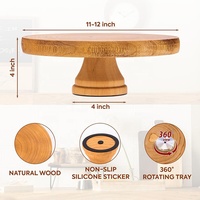 Großhandel Holz drehbare Hochzeits torte Display Stand rotierende Geburtstags feier Kuchen dekorieren Plattenspieler