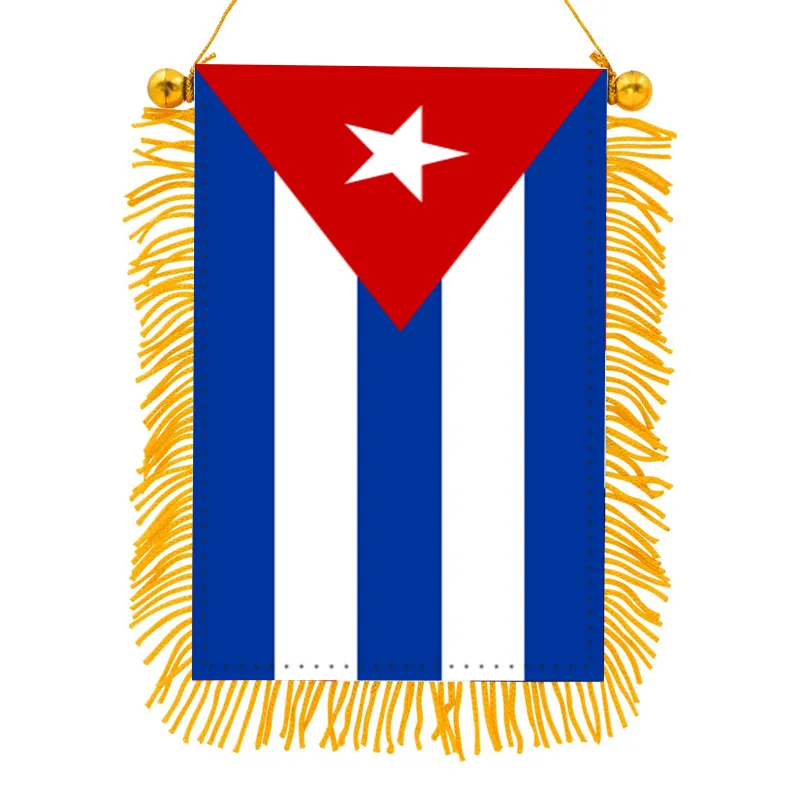 Tutto il paese Mini Bandiera Banner Specchio Retrovisore Con Frange Double Sided Bandiera Cuba
