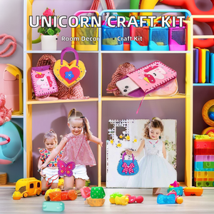 缝制我的第一个独角兽钱包包 DIY 儿童手工套装幼儿美术用品相框笔筒教育玩具适合 5-7 岁女孩 - Product Image 5