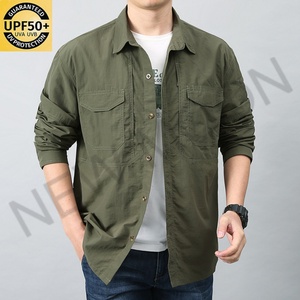 Chemise de pêche personnalisée à séchage rapide, manches longues, multi-poches, pour l'extérieur, avec doublure, coupe ample, grande taille, respirante - Product Image 2