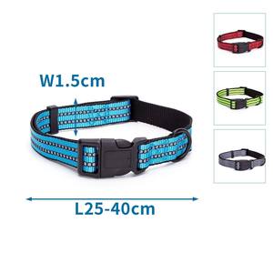 Collar reflectante de poliamida para perros, ajuste cómodo y duradero, ideal para paseos nocturnos y aumenta la visibilidad. - Product Image 1