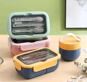 INS Modische rechteckige Plastik-PP-Lunchbox in Lebensmittelqualität Erwachsene Kinder Schüler Schule Speiseaufbewahrung und Behälter