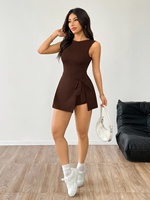 Robe de fitness unie avec poche et nœud pour l'entraînement de golf, petites commandes en gros, vente directe d'usine