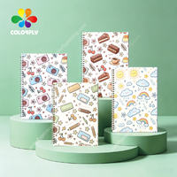 Carnet à spirale A4 COLORFLY, couverture imprimée avec des motifs de dessins animés mignons, journal, bloc-notes à spirale pour étudiants, impression personnalisée