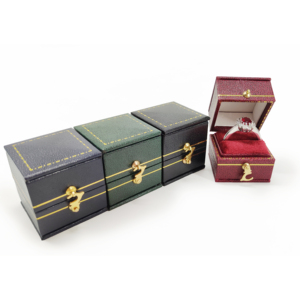 Boîte à bagues carrée miniature vintage haut de gamme, boîte de rangement pour <span class=keywords><strong>bijoux</strong></span> en papier de luxe, boîte à <span class=keywords><strong>bijoux</strong></span> pour fiançailles, mariage, cadeau, vente en gros - Product Image 2