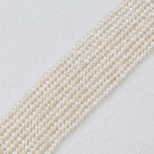 Perles d'eau douce naturelles de Zhuji, tête d'échalote, 2-2,5 mm, perles blanches, chaîne de perles, matériel de fabrication de collier et de bracelet en vrac - Product Image 3