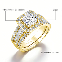 Fabricant de bijoux de luxe – Bague empilable en or 14 carats rempli avec halo de moissanite, taille ronde, pour fiançailles et promesse, pour femme, vente en gros