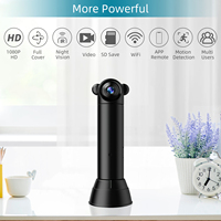 Cámara de Seguridad WiFi 1080P 12MP CMOS con Giro e Inclinación de 180°, Visión Nocturna IR, Alerta de Movimiento, Soporte para Tarjeta SD y Nube Gratuita, para Interiores del Hogar