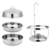 Restaurant de luxe 10L Golden Round Marmite Chauffante Service Traiteur Chauffe-Plats dorés avec suspension