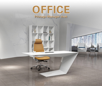 Bureau d'Angle Plein pour Ordinateur de Direction Moderne en Bois Laqué, Style Nordique, Rose et Blanc, pour Maison Connectée