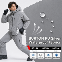 Vestes de pluie thermiques et vêtements d'extérieur performants en tissu laminé PU avec film argenté, tissu extérieur imperméable entièrement mat