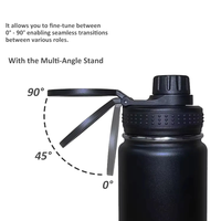 Botella de Viaje de Acero Inoxidable de 32 oz con Soporte Magnético para Teléfono, Botella de Agua Aislada al Vacío con Pajita, Envío Rápido EE. UU./UE