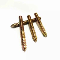 High Strength Zinc Plated Metric Left Hand Double Head Wood Screw Full Thread Woodworking Furniture Hardware Factory Direct