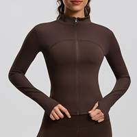 Nouvelle veste de sport respirante à rayures et patchwork pour la course en extérieur, coupe ajustée amincissante, col montant, style yoga, séchage rapide