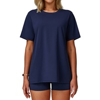 Vêtements de sport Aoyema Combinaison de sport personnalisée pour femmes Short oversize décontracté à manches courtes Yoga Sports Fitness Suit