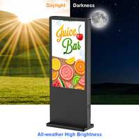 Pantalla Digital de Señalización de 55 Pulgadas, IP65, 2000cd/m2, Resistente al Agua, con Cristal Antiexplosión, Pantalla LCD, Android/Windows Opcional, para Tiendas y Entradas de Autos