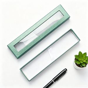 Caja de Embalaje de Alta Calidad con Ventana de Papel Superior e Inferior, Inserto de Cinta para Lápiz de Limpieza de Ventanas, para Regalo, Múltiples Colores Disponibles - Product Image 1