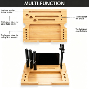 Boîte de rangement bleue verrouillable anti-odeur avec cendrier et plateau à rouler, organisateur d'accessoires de fumage avec serrure à combinaison - Product Image 5