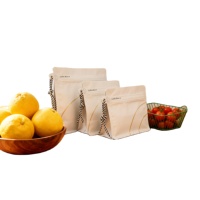 Pochette de rangement alimentaire colorée à fond plat avec poignée en corde et fermeture éclair, dotée d'une valve de dégazage pour grains de café, feuilles de thé et aliments pour animaux de compagnie